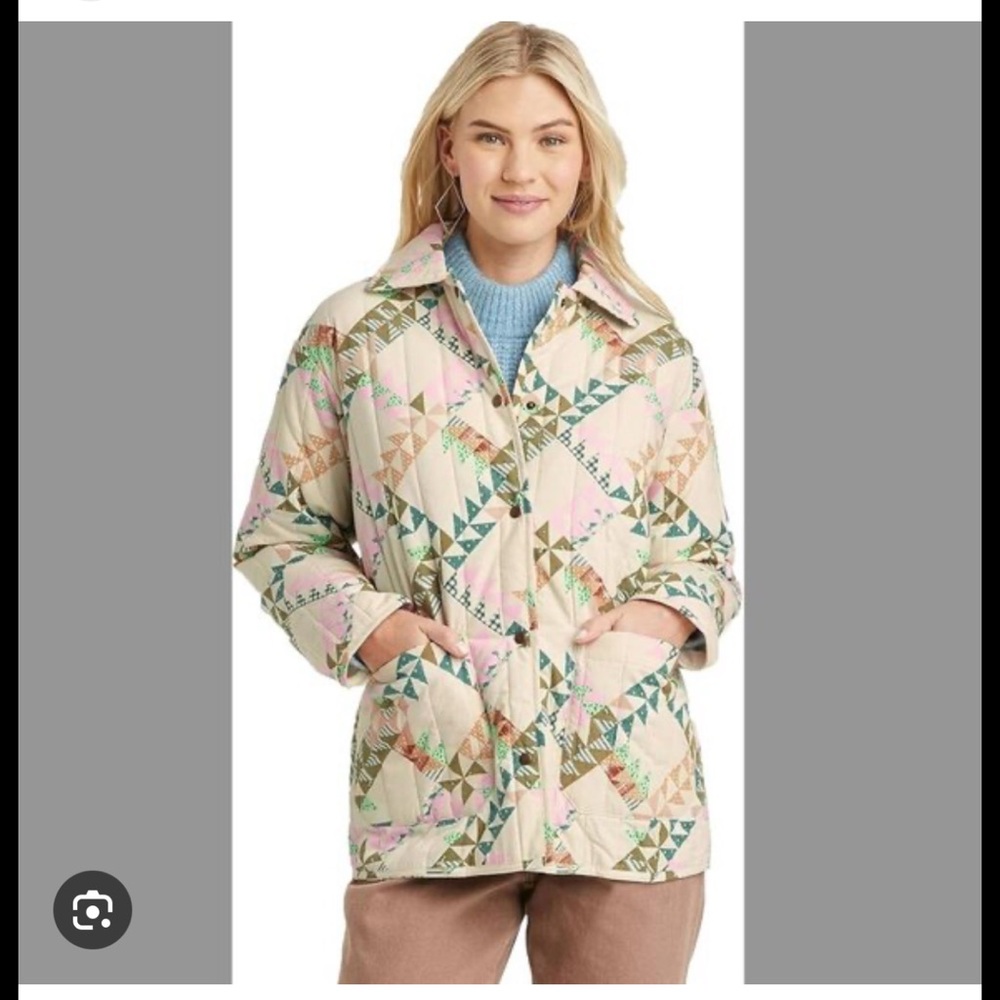 Universal Thread Multicolor Patterned Puffer Jack… - image 1